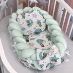 Gnijezdo pletenica Velvet Mint i Tirkiz Balon, s jastukom