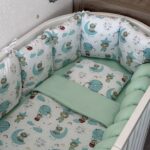 Set Bumper Tirkiz Balon i Tirkiz – Ogradica sa tri strane, pletenica, plahta, jastuk, jorgan