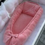 Gnijezdo Velvet s jastukom - Puder roze