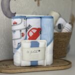Set 3 peškira i 3 brisalice Le Petit - Beep Beep Plava