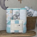 Set 3 peškira i 3 brisalice Le Petit - Mint Slonko