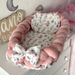 Gnijezdo Velvet pletenica - Puder roze i Ruže