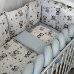 Set Bumper Plava i Mornar – Ogradica sa tri strane, pletenica, plahta, jastuk, jorgan