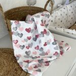 Muslin Tetra Pelena 75x75cm - Crvena srca