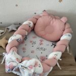 Gnijezdo Pletenica s jastukom  - Puder Roze i Cvjetići