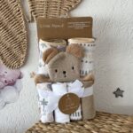 Set 2 peškira, 4 brisalice i spužva za kupanje Little Alpaca - Bež Medo