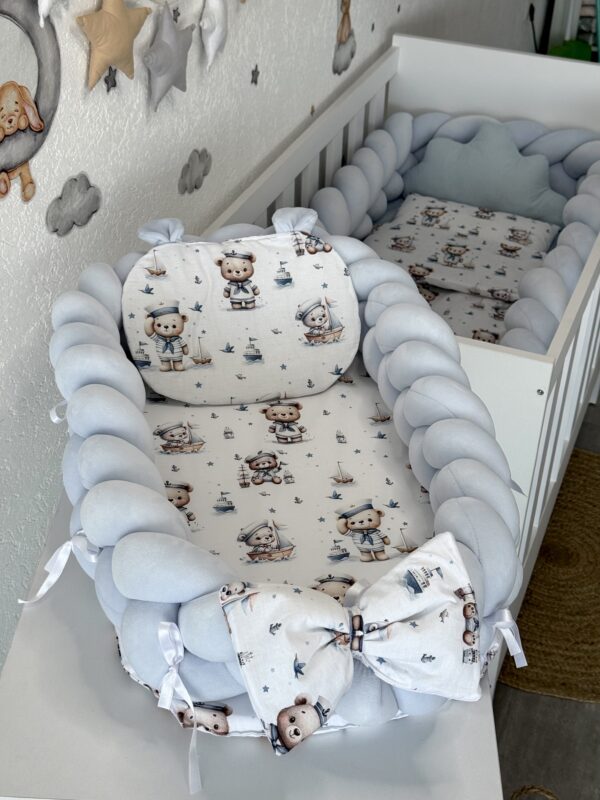 Gnijezdo pletenica Velvet Plava i Mornar, s jastukom