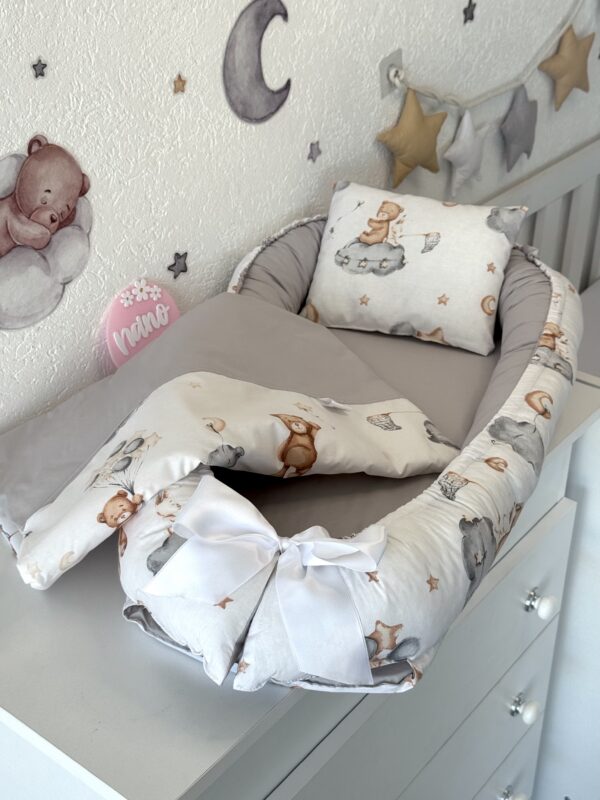 Gnijezdo s jastukom i jorganom - Siva i Bež Mede