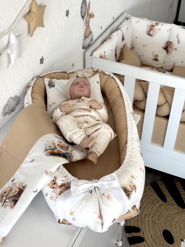 Gnijezdo s jastukom i jorganom - Bež i Bambi