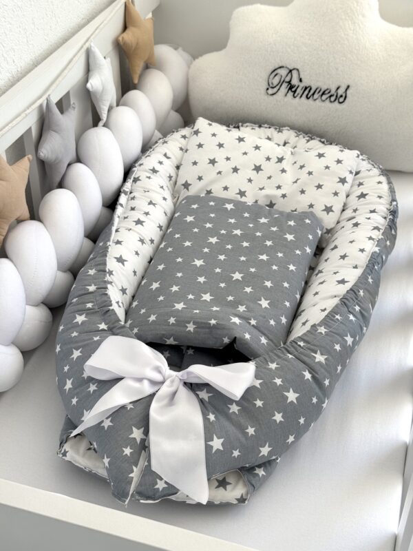 Gnijezdo s jastukom i jorganom - Sive i Bijele zvjezdice