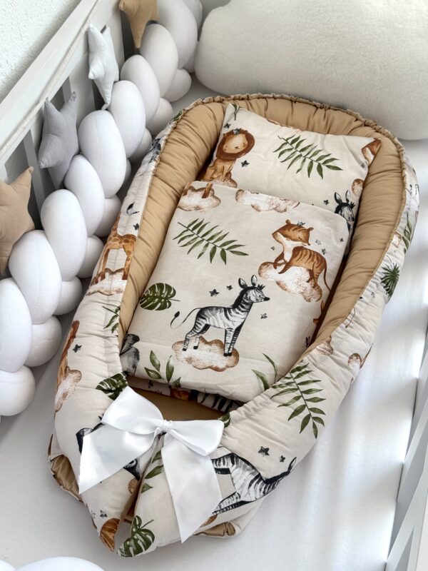 Gnijezdo s jastukom i jorganom - Bež i Bež Safari