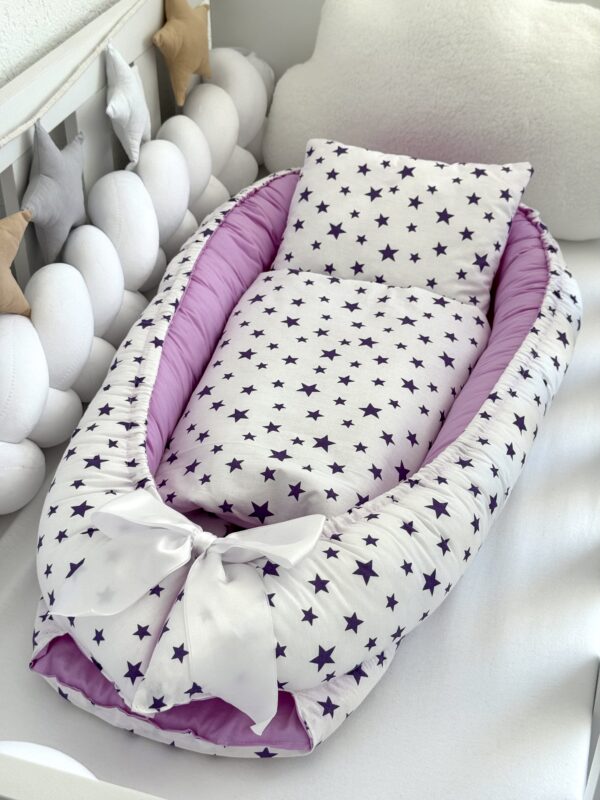 Gnijezdo s jastukom i jorganom - Ljubičasta i Zvjezdice