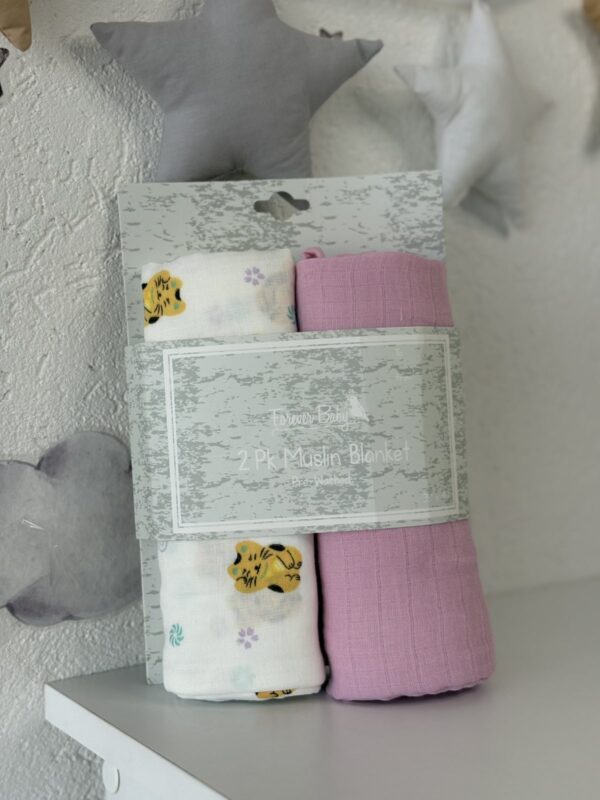 Set 2 Muslin pelene Forever Baby - Roze Maca