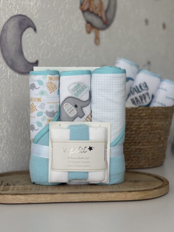 Set 3 peškira i 3 brisalice Le Petit - Mint Slonko