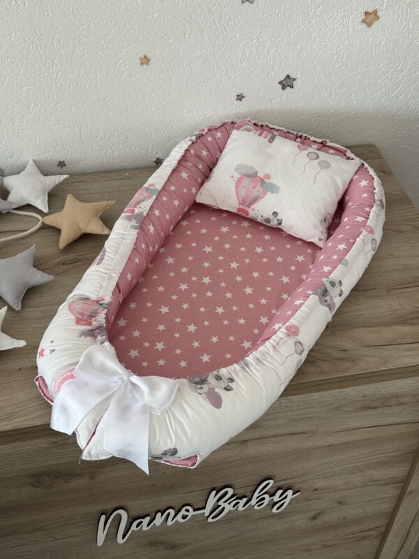 Gnijezdo s jastukom - Puder roze zvjezdice i Roze Pande