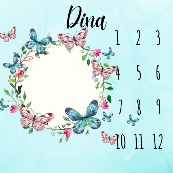 Podloge za mjesečno slikanje beba - Leptirići