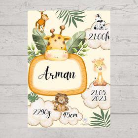 Poster sa podacima rođenja bebe – Model 4