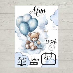 Poster sa podacima rođenja bebe – Model 6