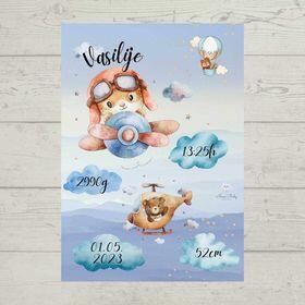 Poster sa podacima rođenja bebe – Model 12