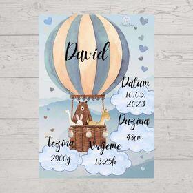 Poster sa podacima rođenja bebe – Model 8