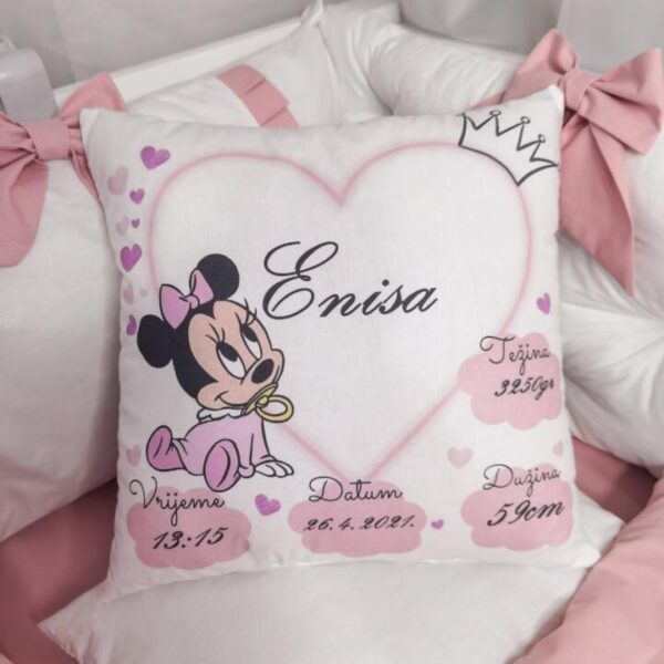 Jastuk s podacima rođenja bebe Mini