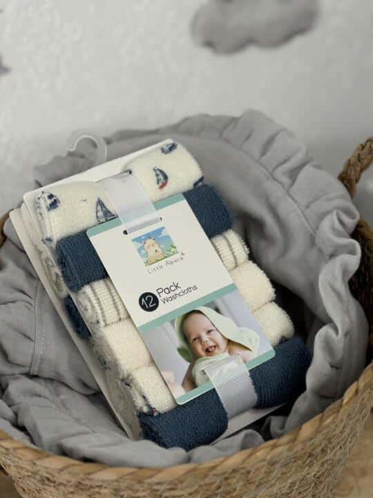 Set 12kom frotirne brisalice Little Alpaca - Tamno Plava Brodići