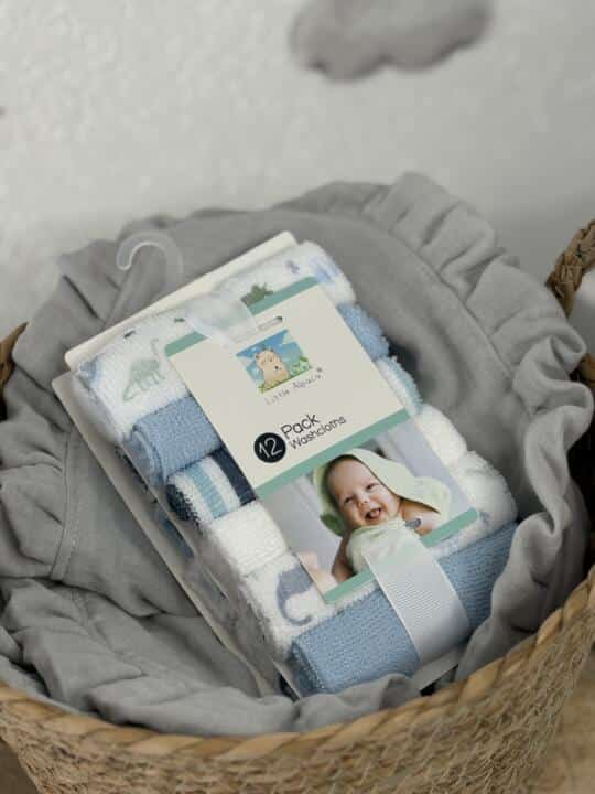 Set 12kom frotirne brisalice Little Alpaca - Plava Dinosauri