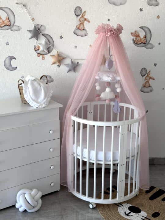 Baldahin s nosačem - Puder roze