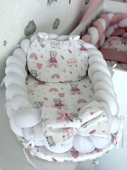 Gnijezdo Velvet pletenica - Bijela i Roze Medo na Dugi