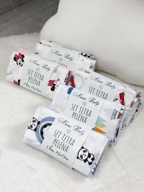 Set 3 komada Muslin Tetra Pelena 75x75cm