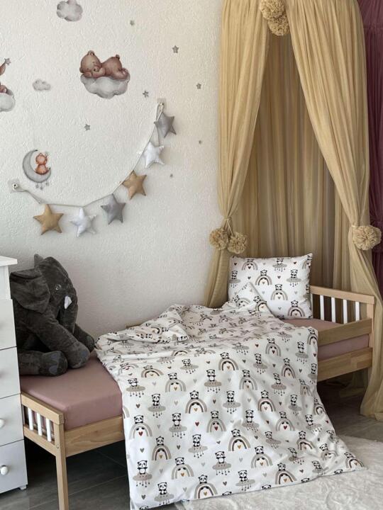 Posteljina Za dječiji krevet - Bež Pande