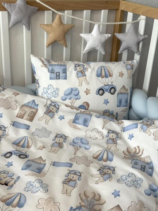 Posteljina Za dječiji krevet - Plavi Pilot