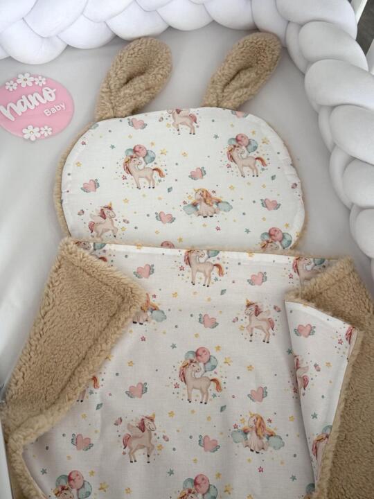 Set Teddy Jastuk zeko i Dekica - Bež i Jednorog