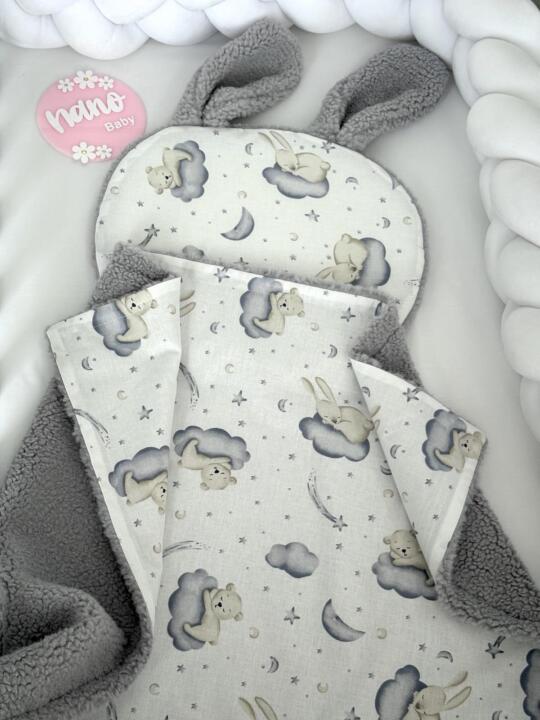 Set Teddy Jastuk zeko i Dekica - Siva i Sivi Zeko na Oblaku