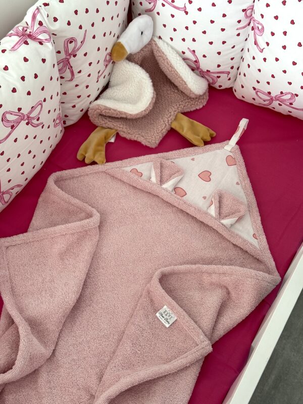 Peškir sa ušima frotirni - Roze Srca