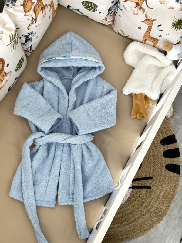 Bademantil frotirni - Plava sa Plavim srcima