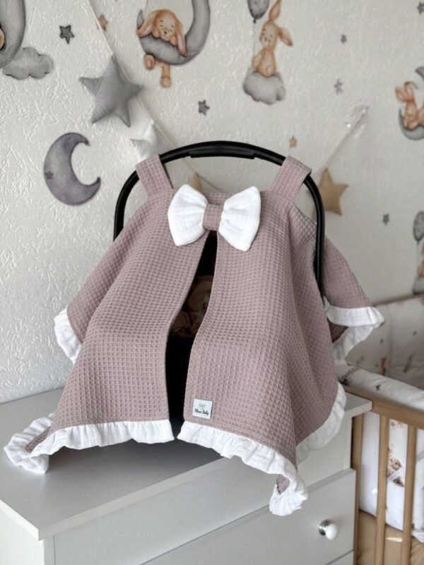 Prekrivač za autosjedalicu Waffle - Puder Roze