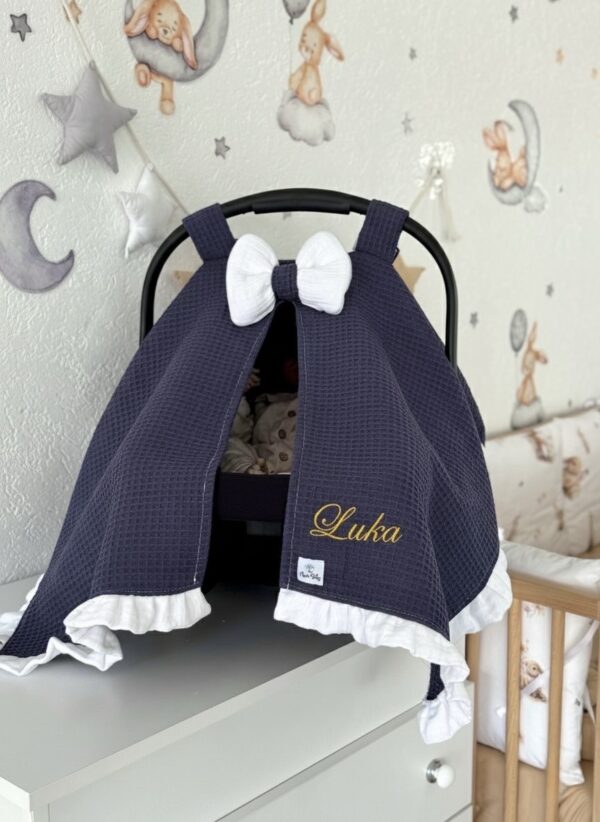 Prekrivač za autosjedalicu Waffle - Tamno plava