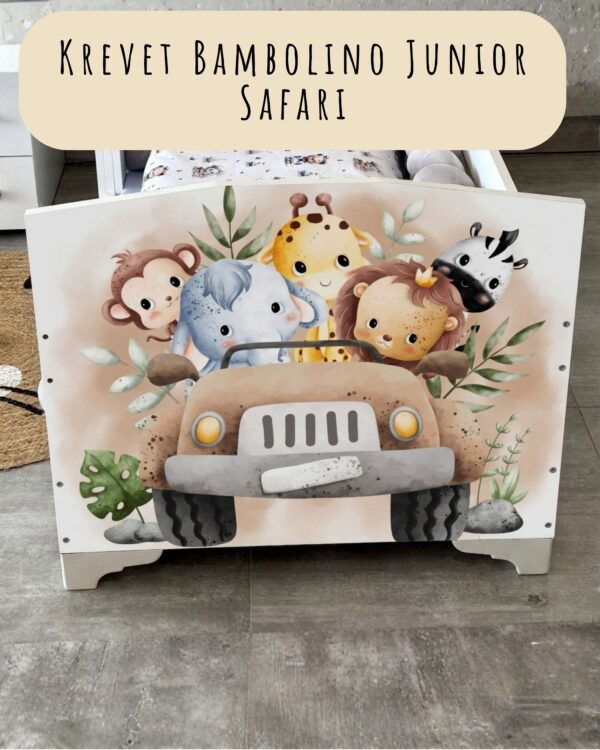 Krevet Bambolino Junior 160x70cm - sa dodatnom zaštitnom ogradicom Safari