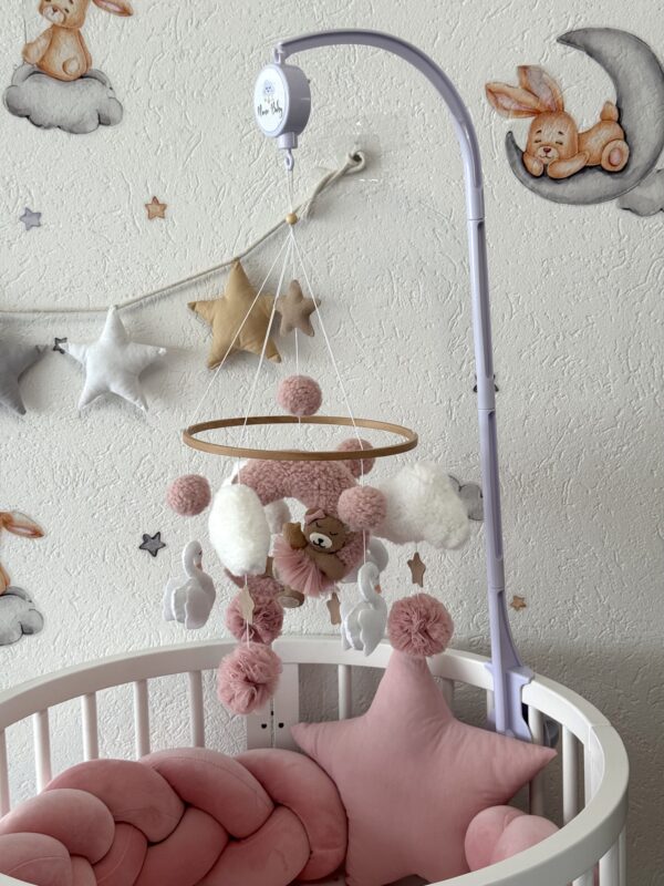 Vrtuljak Premium Teddy Puder roze